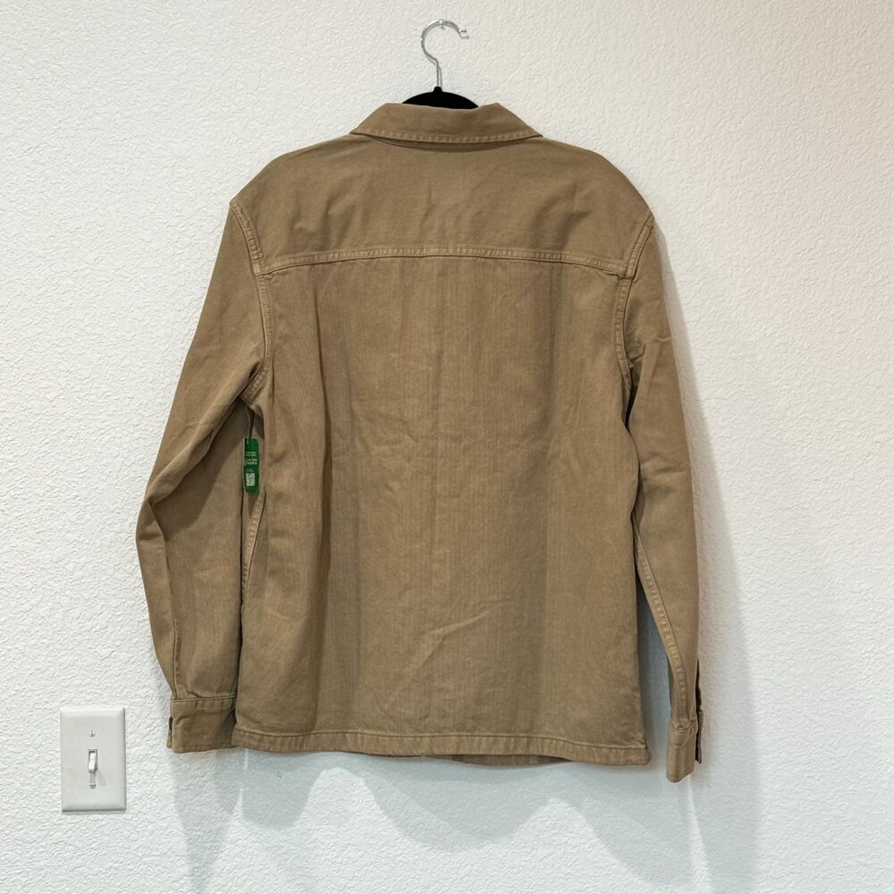 NWT Gap Mens Tan Khaki Denim Utility Overshirt - Picture 6 of 8